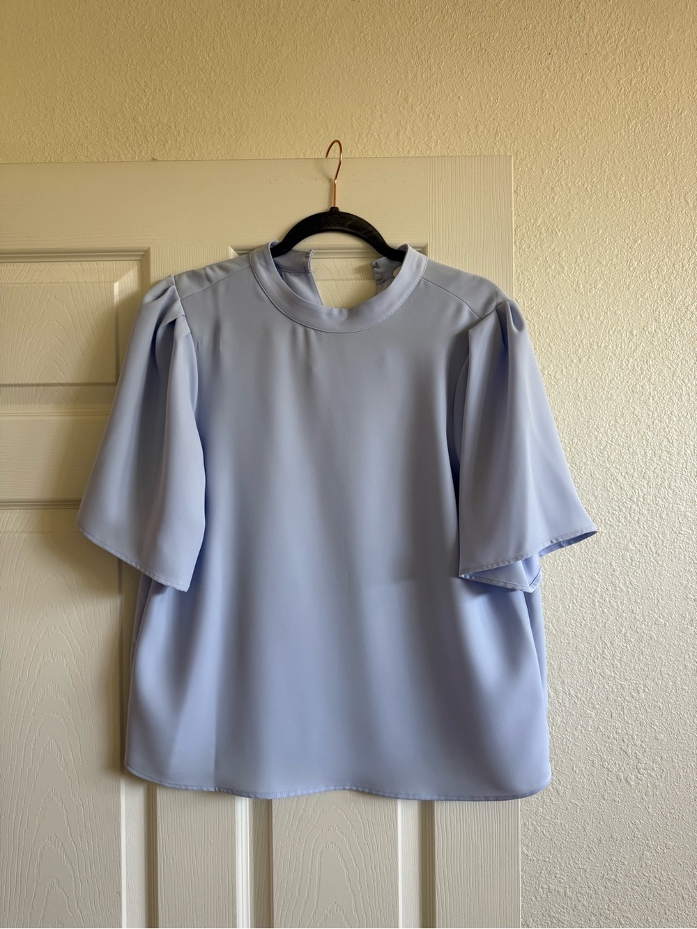 Light Blue RO&DE Puff Sleeve Blouse